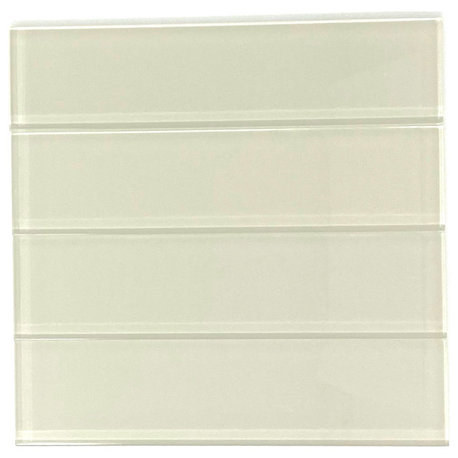 2" X 8" Cream Beige Glass Subway Tile - Rainbow Series