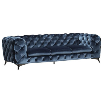 Slader Modern Blue Fabric Sofa