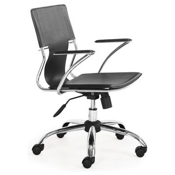 Trafico Leatherette Office Chair by Zuo, Black