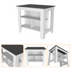 Newark 2 Piece Kitchen Set, Kitchen Island & Pantry Cabinet, White/Onyx