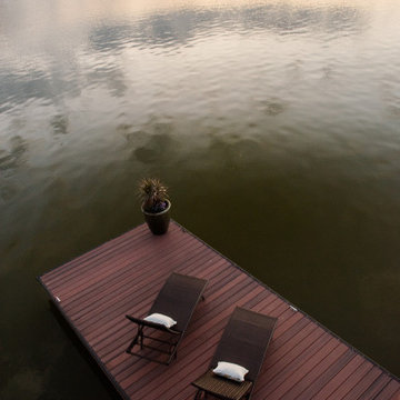 Waterfront Boathouse -- Envision Distinction Shaded Auburn composite decking