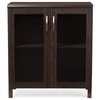 Sintra and Dark Brown Sideboard Storage Cabinet With Glass Doors