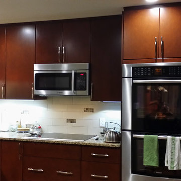 Contemporary Kitchen - Flat Maple Doors with Rounded Edges