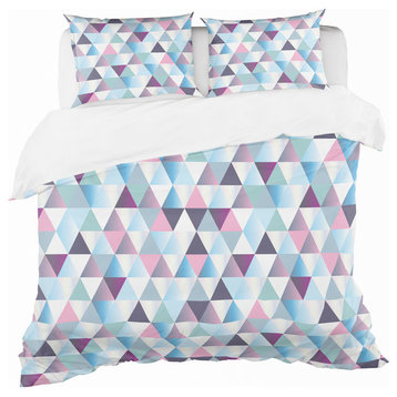 Diamonds Triangle Abstract Pattern Modern Duvet Cover, Twin