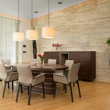 Exclusive interior with dominant veneer furniture