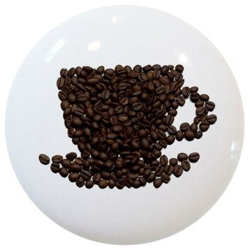 Coffee Cup Beans Ceramic Cabinet Drawer Knob