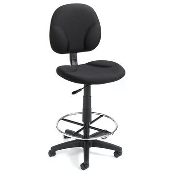 Boss Black Fabric Drafting Stools With Footring