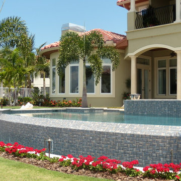 Apollo Beach Contemporary Pool & Spa w/ Traditional Pavilion & Landscape