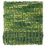 Company C - Park Acrylic Hand Woven Throw Blanket, Clover - The delicious textures and delightful colors of the Park Throw make it an inviting accent for any room. Variegated yarn is hand-woven in a popcorn-like stitch, giving this throw its distinctive texture and coloration. It's finished with a long hand-knotted fringe.