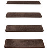 Non-Slip Carpet Stair Treads, Set of 15, Chocolate Brown