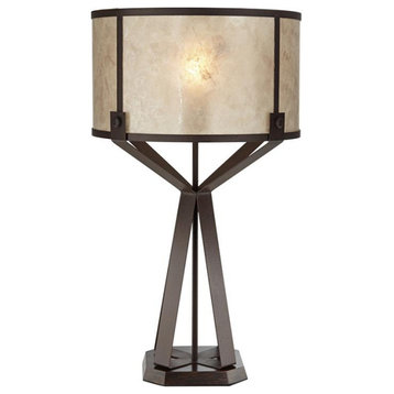 Pacific Coast Lighting Jasper 30" Metal Table Lamp with Mica Shade in Brown