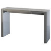 Benzara BM288206 Joey 60" Modern Bar Table, Lacquered Gray Finish, Wood Frame