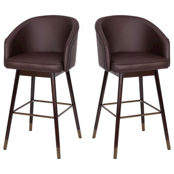 Flash Furniture Margo Barstool, Pack of 2, Brown, 2-AY-1928-30-BR-GG