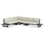 Meridian Furniture - Maldives Cream Water Resistant Fabric Outdoor Patio Modular Sectional - Create your own custom contemporary look on the deck or porch with the addition of this Maldives outdoor patio armless chair. Part of a large collection that lets you mix and match modular pieces to get the look you crave most. This modular sectional has cream water resistant fabric with a base made from grey aluminum, so it's sturdy, tough, and ready to face the elements with impeccable beauty, season in and season out. Shop the contemporary pieces in this collection to create the outdoor entertaining area of your dreams.