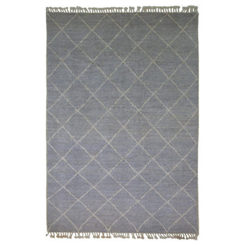 Oriental Rug Berber Maroccan Design 9'9"x6'9" Hand Knotted Carpet