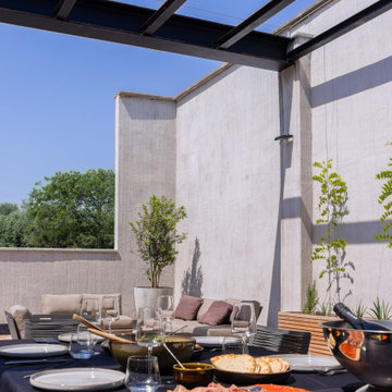 Warehouse loft Antwerpen - eten op het dakterras