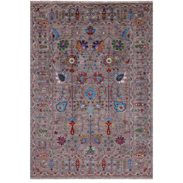 5' 7" X 7' 10" Persian Tabriz Handmade Wool Rug Q9841