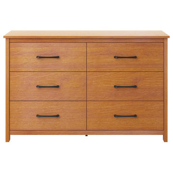 Gianni 6 Drawer Walnut 47.2 in. Dresser With Ultra Fast Assembly