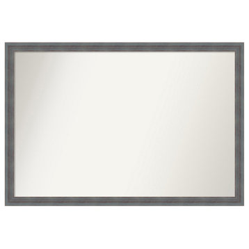 Dixie Grey Rustic Non-Beveled Wood Bathroom Mirror 38.25x26.25"