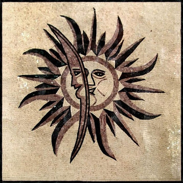 Sun Moon Mosaic Panel, Urania, 24"x24"