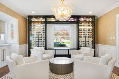 Example of a transitional wine cellar design in Cleveland