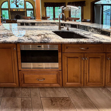 Updated Kitchen with Azul Nebula Quartzite Countertops, Wolf/SubZero Appliances