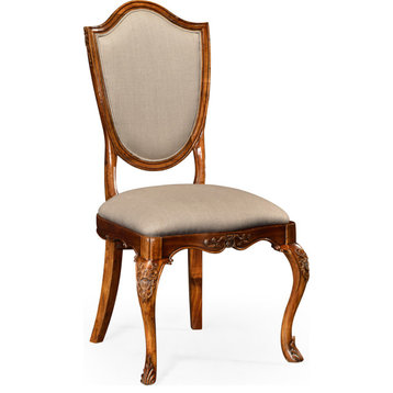 Versailles Upholstered Shield Back Side Chair (Set of 2) - Medium Satinwood