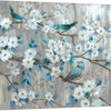 "Teal Birds" Wrapped Canvas Art Print, 18"x12"x1.5"