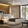 CARRO 48'' White Gold Downrod Smart Ceiling Fan With Remote and Dim LED Light