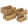 Light Brown Dried Plant Coastal Storage Basket Set of 4 16", 14", 12", 10"W