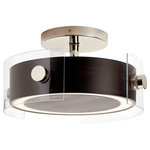 Kichler - Semi Flush LED - The LED semi-flush from the TigTM collection unites faux wood look with pops of Polished Nickel buttons and glass shade for a sleek, contemporary look. Featuring an integrated LED light, the semi-flush fixture pairs innovative technology with modern-day design. in.,