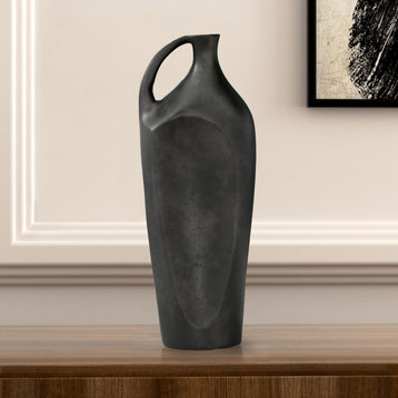 Kaius Metal Table Vase, Small Grey