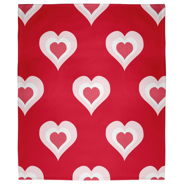 60 x 80 in Burnin' Love Valentine's Throw Blanket, Red