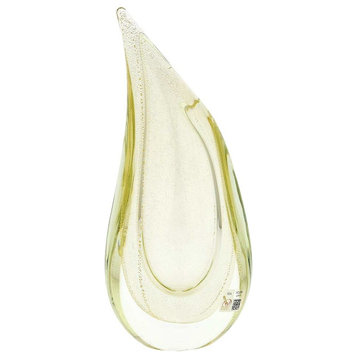 GlassOfVenice Murano Glass Sommerso Wave Vase - Sparkling Gold