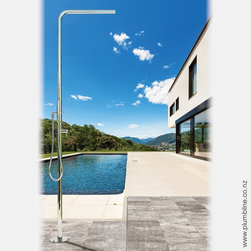 Skinny Outdoor Shower With Mixer & Handshower - Outdoor Showers