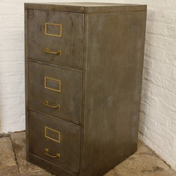 Angela Reclaimed Vintage Industrial Chic Stripped & Distressed  3 Drawer Cabinet - Filing Cabinets