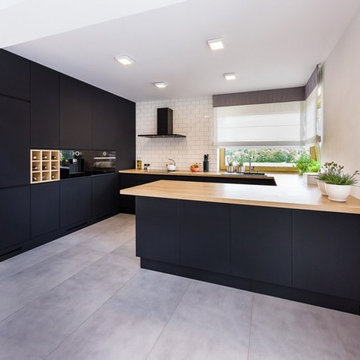 Matte Black Modern Kitchen