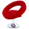 Mia Microfiber Modern Lounge Chair, Red