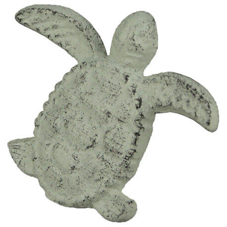 Cast Iron Sea Turtle Handle Drawer Pull Cabinet Knob Beach Decor Set of 12 Whit