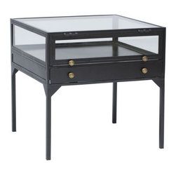 Shadow Box Metal and Glass Side Table - Side Tables And End Tables