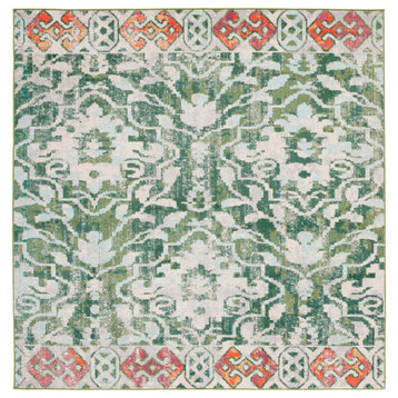 Safavieh Madison Mad444Y Bohemian Rug, Green and Ivory, 6'7"x6'7" Square
