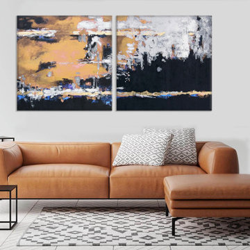 Custom Abstract Art Diptych - Each Canvas 4 ft. x 4 ft.