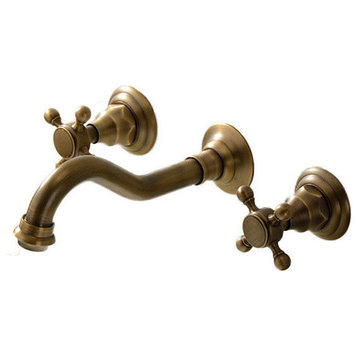 Casoria Antique Brass Dual Handled Sink Faucet