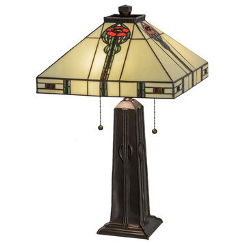 Meyda lighting 70965 23.5"H Parker Poppy Table Lamp