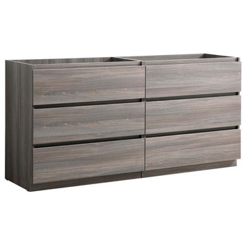 Fresca Lazzaro 60" Gray Wood Double Sink Cabinet