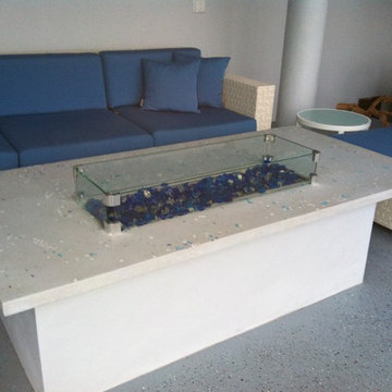Linear Terrazzo Fire Pit Table