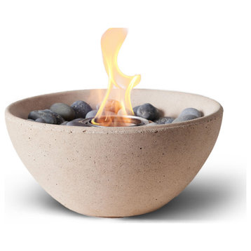 Basin Tabletop Fire Bowl, Can of Pure Fuel Stonecast Sand