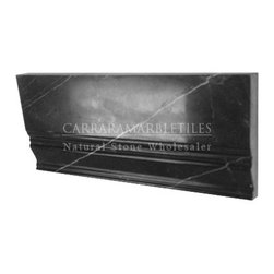 Nero Marquina Black Marble 3/4" Baseboard Molding Polished - Products