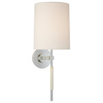Visual Comfort & Co. - Clout Tail Sconce in Soft Silver with Linen Shade - N/A