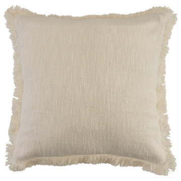 Solid Fringe Throw Pillow